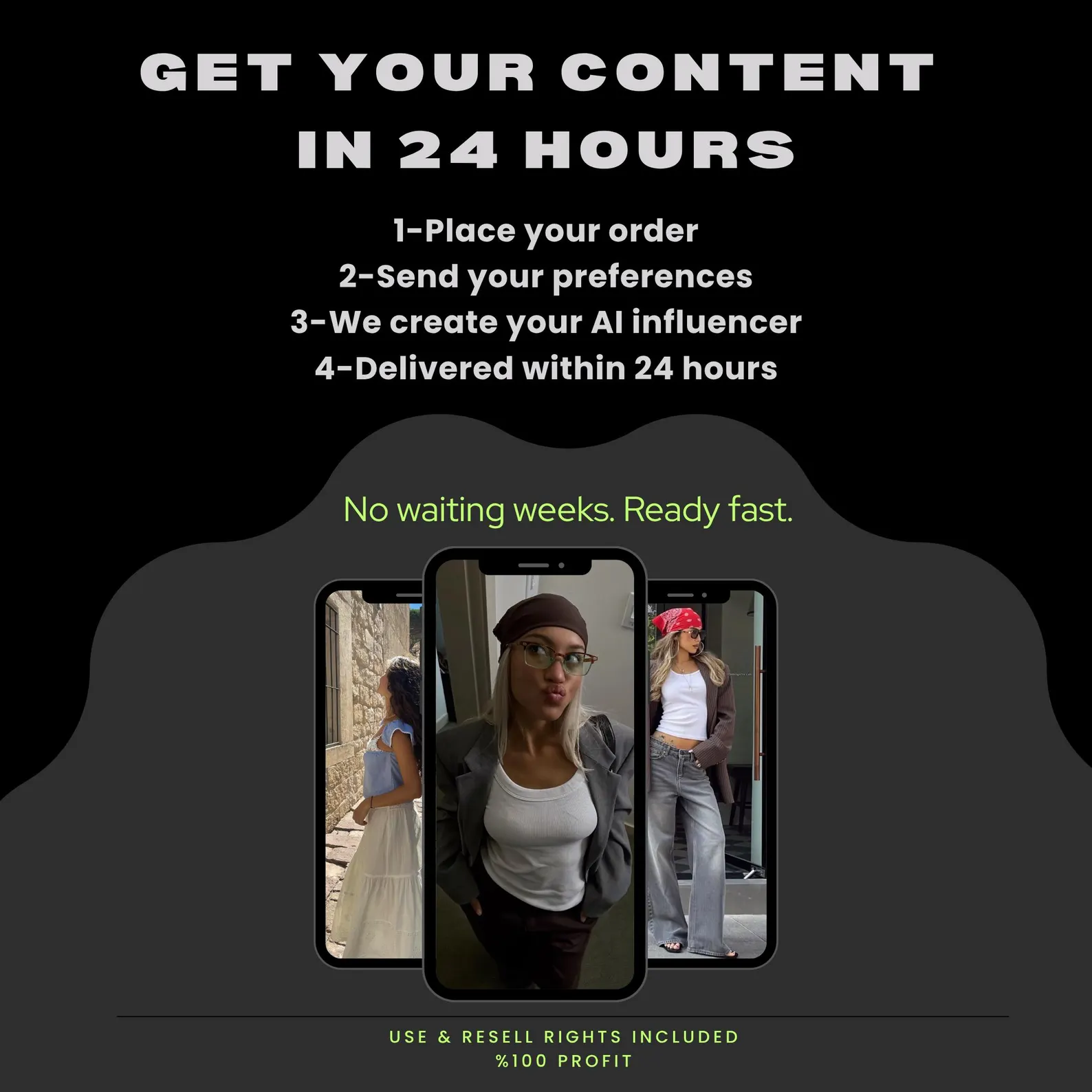 Custom AI Influencer Kit Delivered in 24 Hours (100 Photos + 5 Reels)